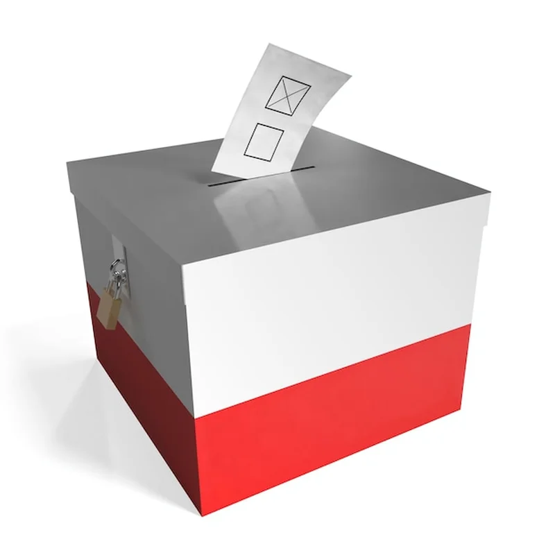 Urna wyborcza z flagą w 3D przedstawiającą Turyngię