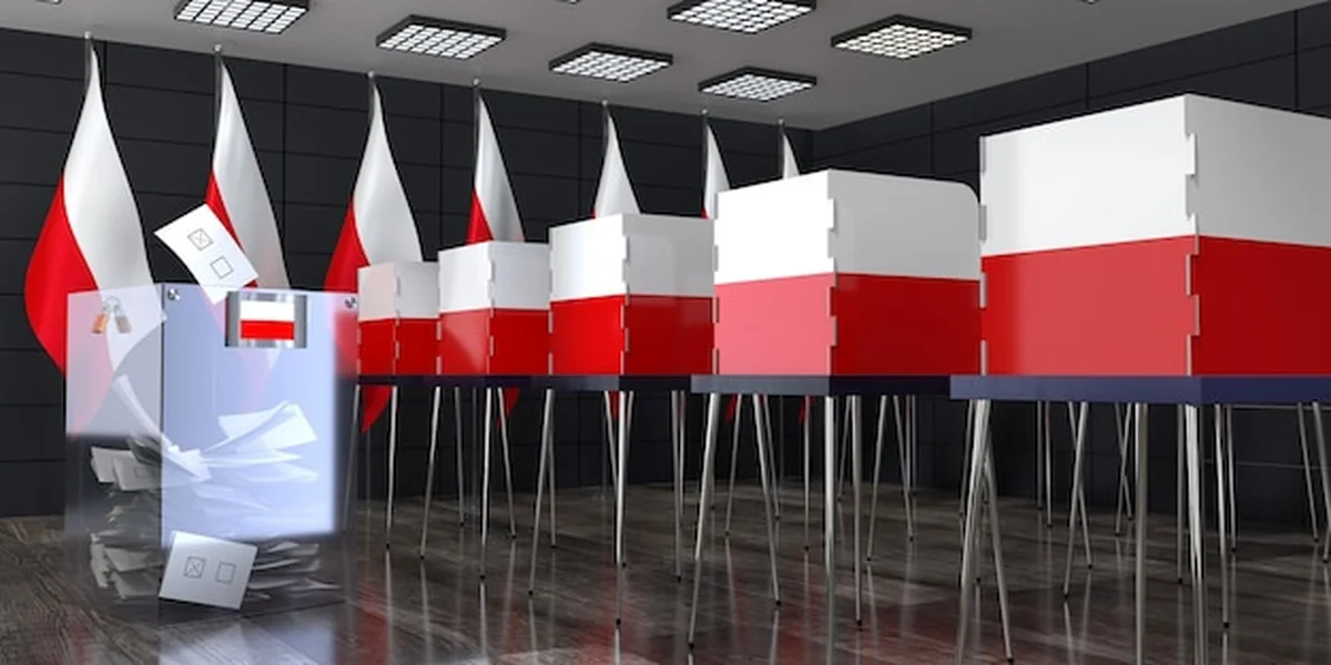 Kabiny i urny wyborcze na polskich wyborach 3D